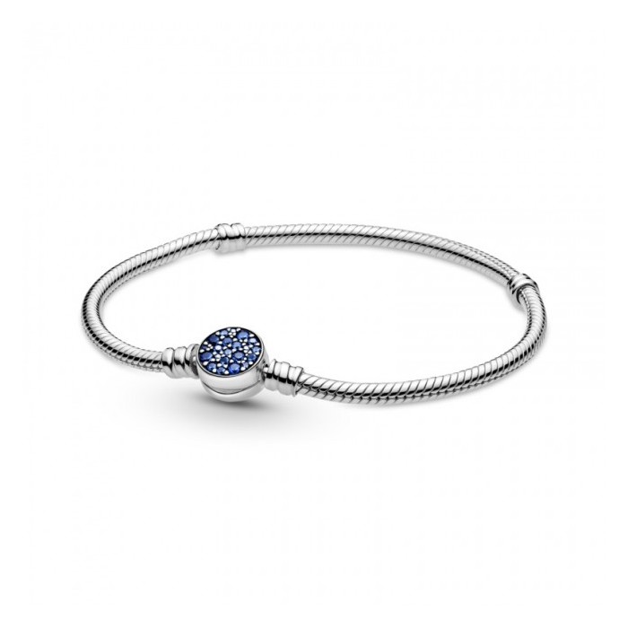 PULSEIRA PANDORA SNAKE COM FECHO DISCO AZUL